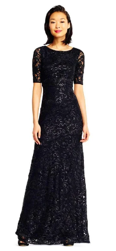 Puffy Sleeve Dress Adrianna Papell AP1E201418 Long Mother of the Bride Formal Dress Puffy Sleeve Dress Adrianna Papell AP1E201418 Long Mother of the Bride Formal Dress