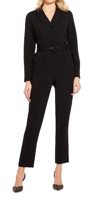 Romantic Evening Gown Adrianna Papell AP1D102936 Long Sleeve Belted Solid Stretch Crepe Jumpsuit Romantic Evening Gown Adrianna Papell AP1D102936 Long Sleeve Belted Solid Stretch Crepe Jumpsuit