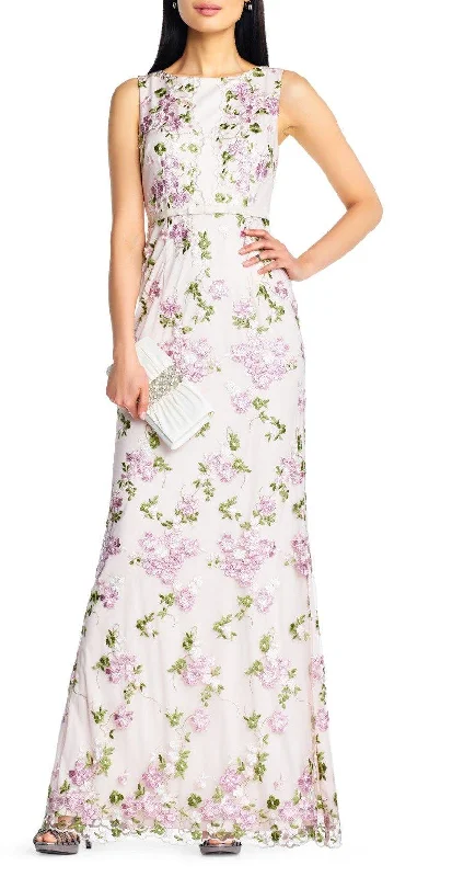 Regal Velvet Gown Adrianna Papell AP1E204015 Sleeveless Long Formal Floral Dress