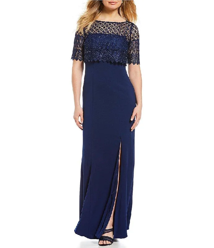 Ruched Velvet Dress Adrianna Papell AP1E203288 Long Formal Crepe Lace Dress