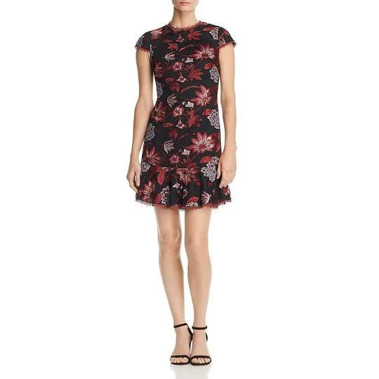 Chic Formal Gown Aidan by Aidan Mattox Short Floral Bodice Cap Sleeve