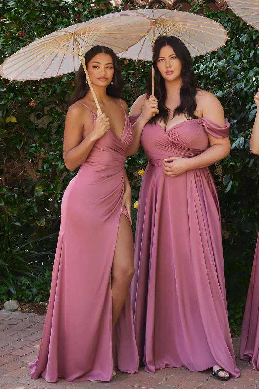 Gorgeous Party Dress AURA CURVE Off Shoulder Silky A Line Bridesmaid Formal Dress