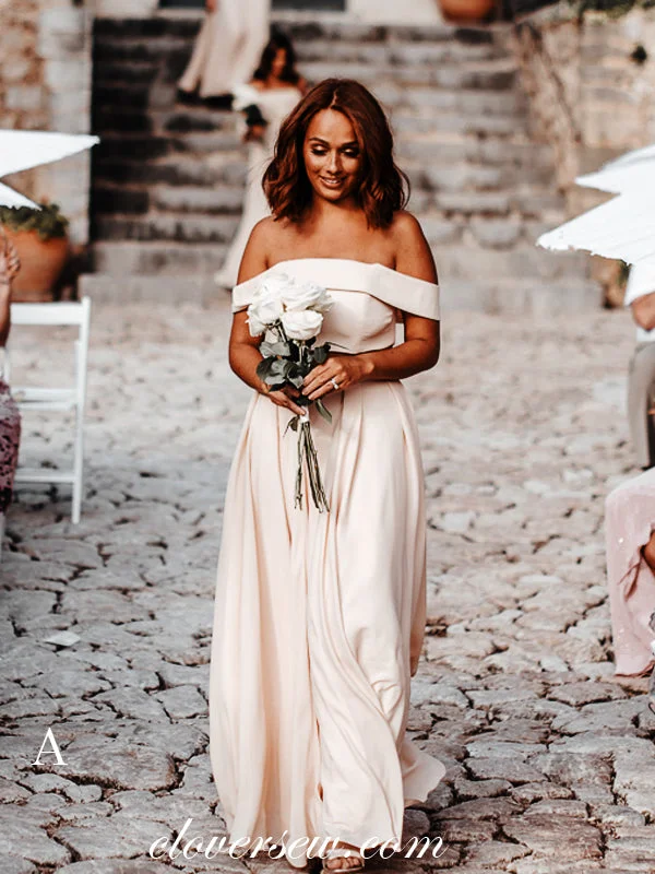 Rhinestone Embellished Dress Chiffon Off The Shoulder Two Piece Mismatched Long Bridesmaid Dresses, CB0028 Rhinestone Embellished Dress Chiffon Off The Shoulder Two Piece Mismatched Long Bridesmaid Dresses, CB0028