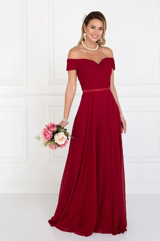 Pearl Embellished Gown Chiffon Sweetheart Bridesmaid Long Formal Dress