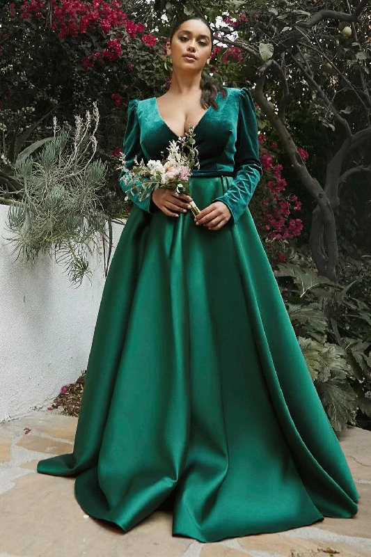 Satin Draped Gown Cinderella Divine CD226C Long Evening Dress