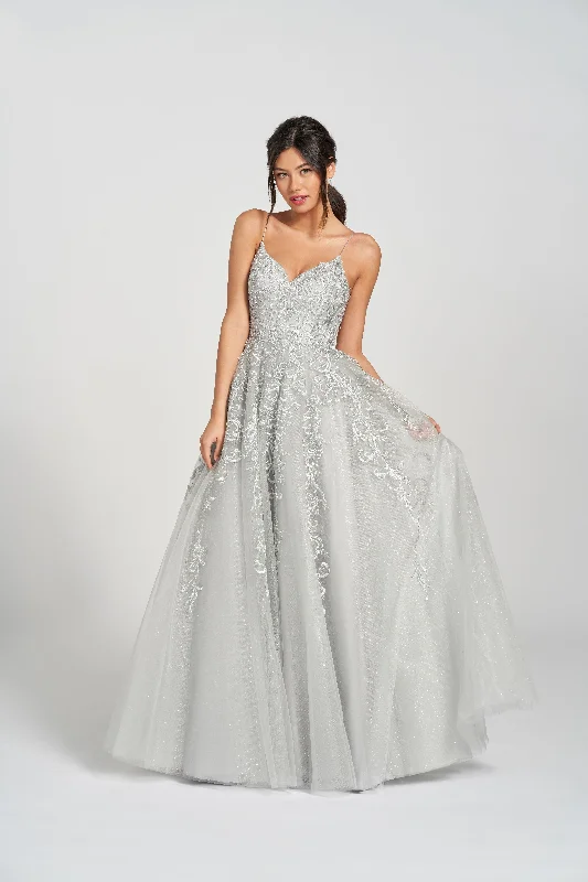 Applique Gown Colette CL12208 Glitter Long Formal Prom Dress