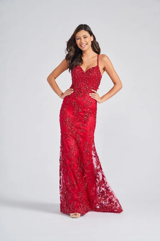 Open Back Dress Colette CL12240 Beaded Formal Prom Fitted Long Dress