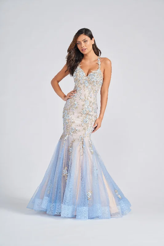 Lace Sleeves Dress Colette CL12268 Floral Applique Formal Long Prom Mermaid Dress