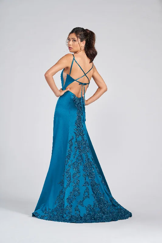 Vintage Lace Dress Colette CL12274 Long Formal Applique Prom Dress