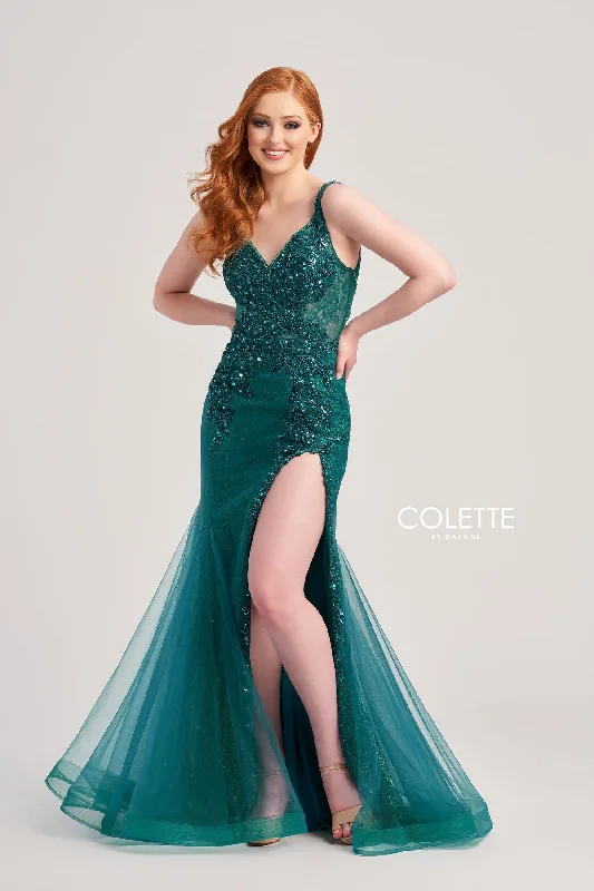 Fancy Embellished Dress Colette CL5122 Glitter Prom Long Beaded Formal Dress