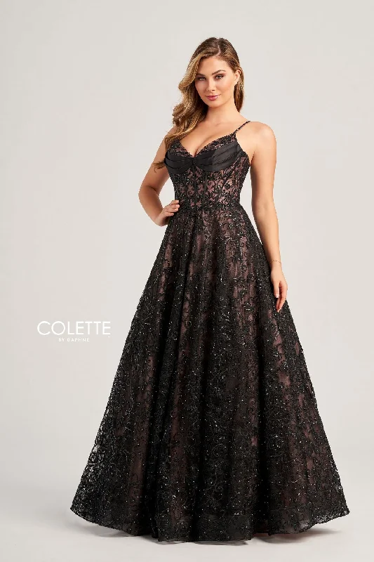 Subtle Shine Dress Colette CL5131 Glitter Long Formal Prom Ball Gown