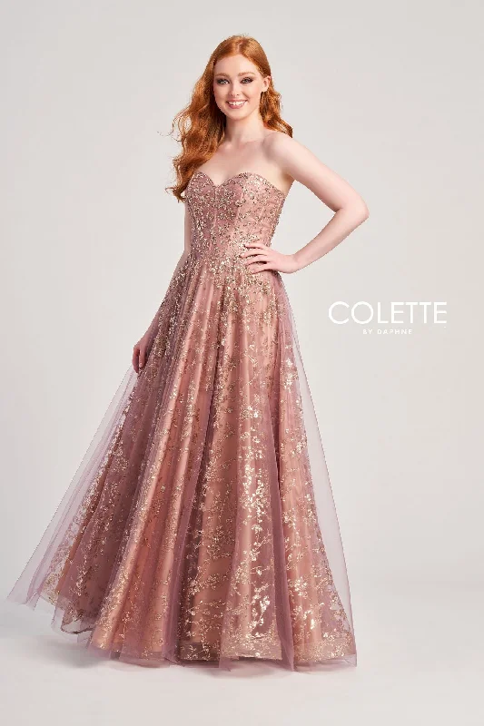 Off-White Gown Colette CL5144 Sequin Long Formal Prom Dress