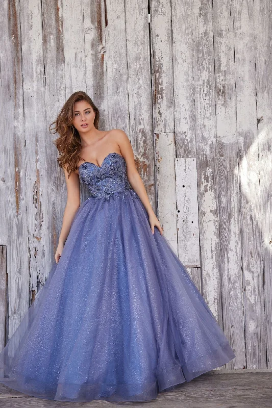 Ruched Satin Dress Colette CL5161 Glitter Prom Long Formal Ball Gown