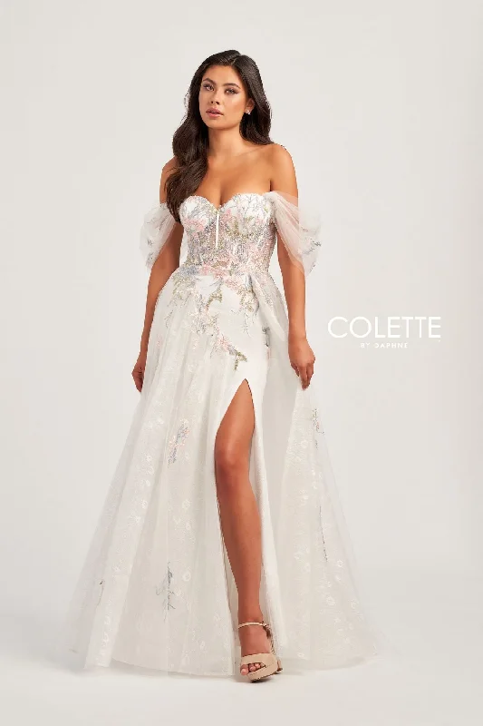 Delicate Lace Dress Colette CL5169 Prom Long Glitter Formal Ball Gown