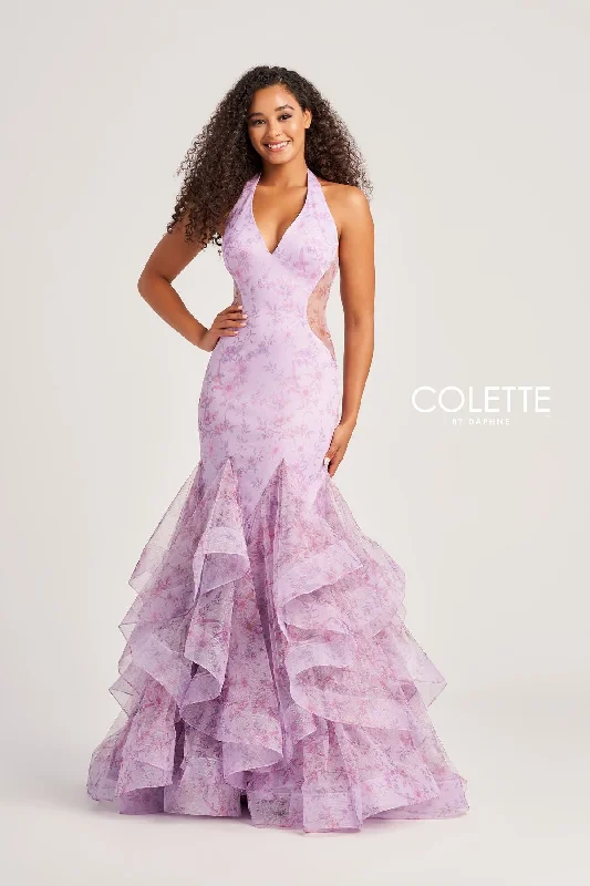 Side Slit Gown Colette CL5234 Long Halter Formal Mermaid Prom Dress