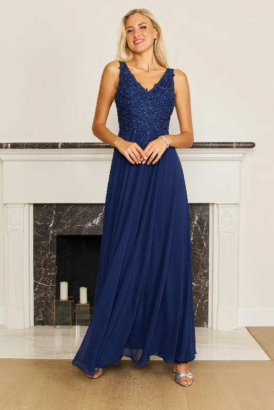 Applique Gown Dylan & Davids Long Formal Dress Plus Size Evening Gown