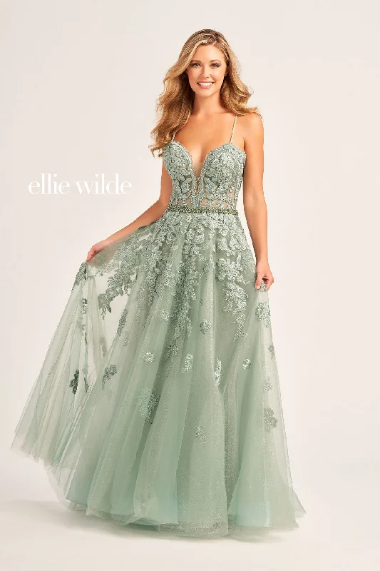 Perfect Prom Dress Ellie Wilde EW35016 Long Formal Beaded Prom Gown