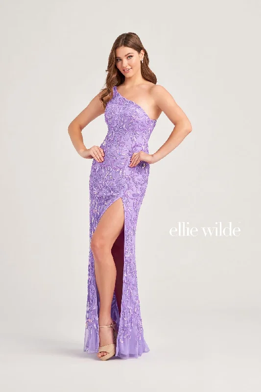 Rhinestone Embellished Dress Ellie Wilde EW35021 Prom Formal Fitted Long Gown
