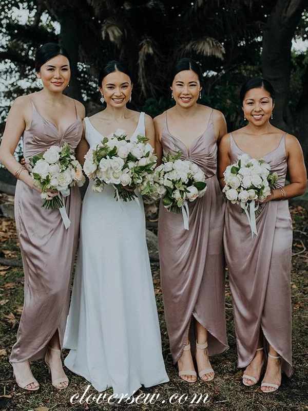 Midnight Blue Gown Fashion Spaghetti Strap Sheath High Low Bridesmaid Dresses, CB0003 Midnight Blue Gown Fashion Spaghetti Strap Sheath High Low Bridesmaid Dresses, CB0003