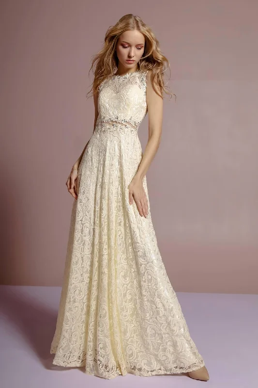 Exquisite Couture Dress Long Sleeveless Formal Dress Evening Lace Gown