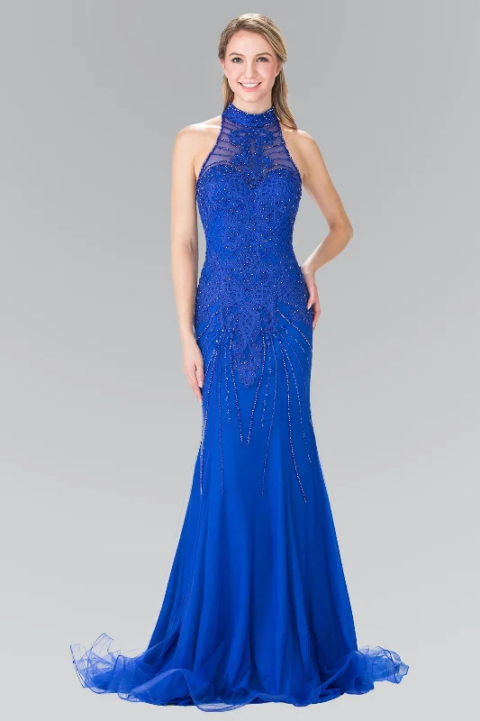 Cinderella Style Dress Long Formal Halter Neck Evening Prom Dress