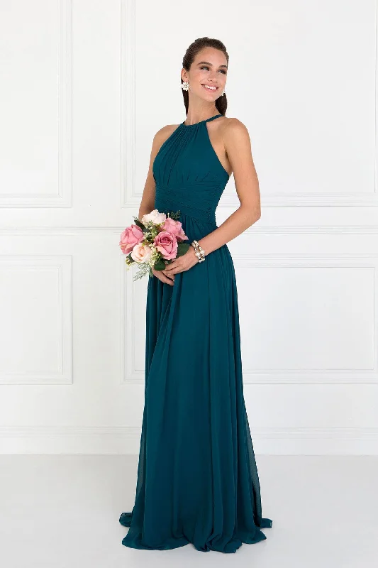 Stylish Taffeta Dress Evening Chiffon Bridesmaid Long Formal Dress