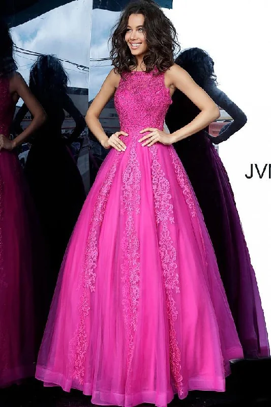 Crystal Beaded Dress Jovani 59046 Long Sleeveless Prom Ball Gown