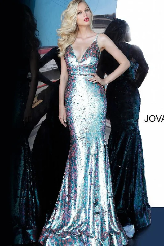 Lace Sleeves Dress Jovani 68705 Long Formal Prom Dress