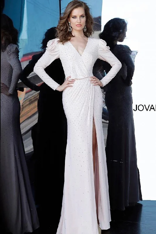 Lavish Red Gown Jovani 66323 Long Formal Prom Dress