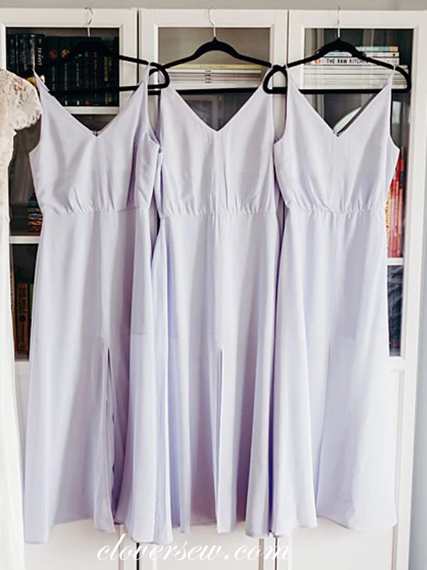 Garden Party Gown Light Blue Chiffon Spaghetti Strap Column Ankle Length Bridesmaid Dresses , CB0008 Garden Party Gown Light Blue Chiffon Spaghetti Strap Column Ankle Length Bridesmaid Dresses , CB0008