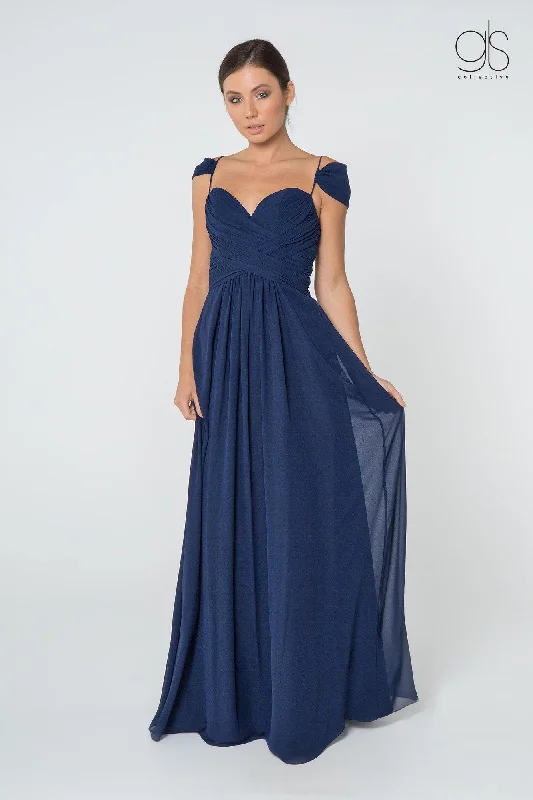 Fashionista’s Dream Dress Long Formal Off Shoulder Ruched Chiffon Prom Dress