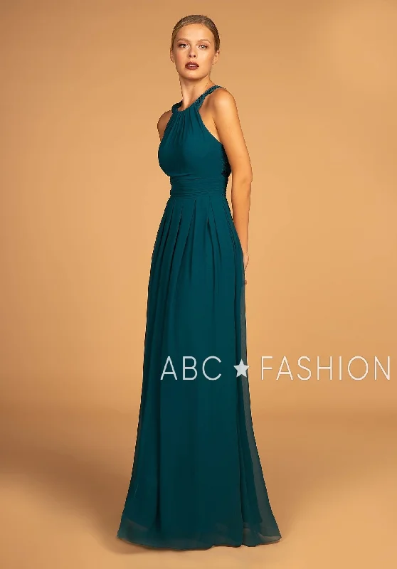 Polka Dot Gown Long High-Neck Halter Dress with Lace Details by Elizabeth K GL2605 - Outlet Polka Dot Gown Long High-Neck Halter Dress with Lace Details by Elizabeth K GL2605 - Outlet