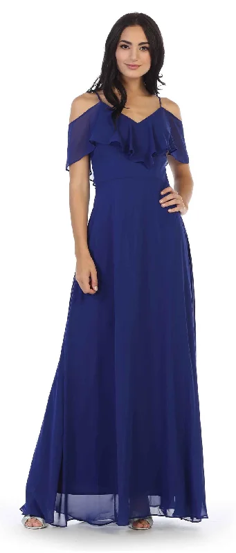 Fashionista’s Dream Dress Long Off Shoulder Formal Bridesmaids Chiffon Dress Sale