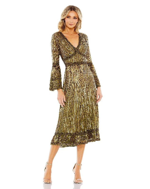 Vintage Lace Dress Mac Duggal 5591 Cocktail Tea Length Sequin Dress