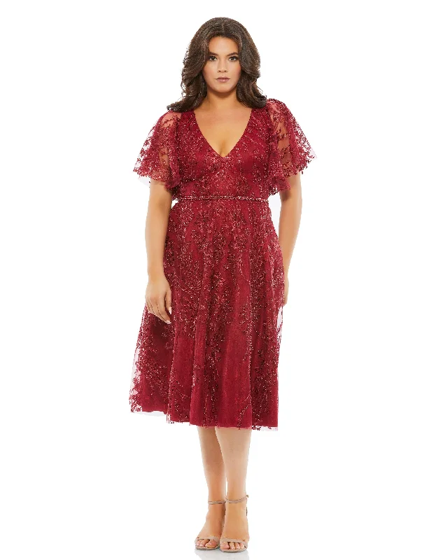 Crystal Beaded Dress Mac Duggal 67904 Fabulouss Short Plus Size Cocktail Dress Sale