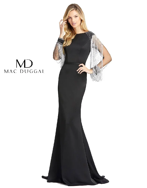 Elegant Wedding Gown Mac Duggal 20116 Long Sleeve Formal Evening Dress