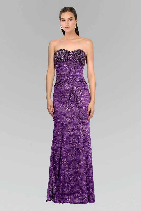 Lavish Red Gown Prom Long Strapless Sweetheart Lace Formal Long Dress Sale
