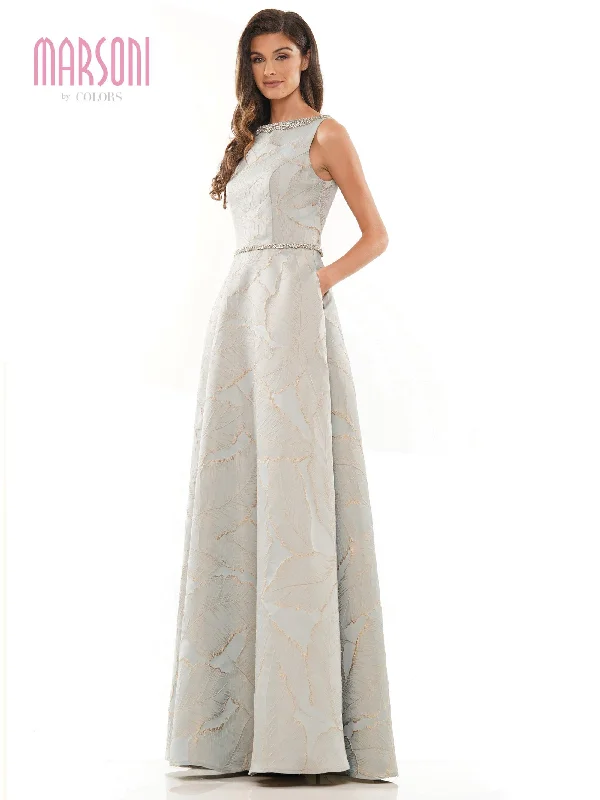 Figure-Flattering Gown Seaglass 16 Marsoni Long Sleeveless Formal Dress 1224 Sale
