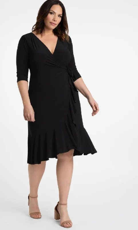 Dainty Chiffon Dress Kiyonna Short Plus Size Wrap Dress