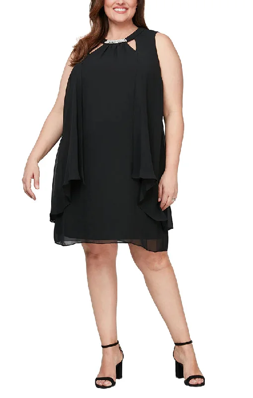 Artistic Embroidered Dress SL Fashions 610366 Plus Size Cocktail Dress