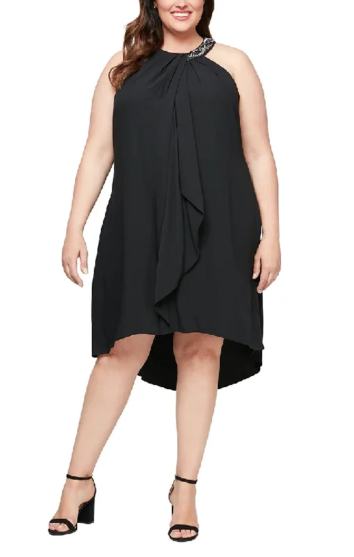 Show-Stopping Evening Gown SL Fashions 619005 Plus Size Cocktail Short Dress