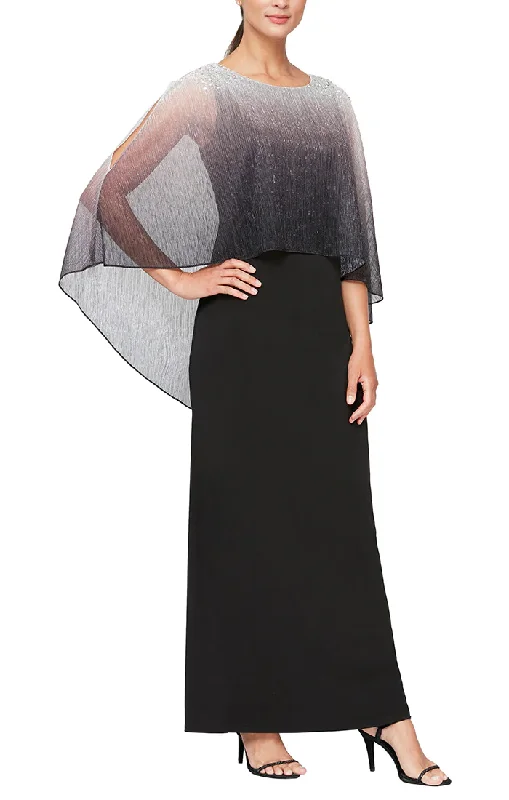 Navy Blue Gown SL Fashions 9155169 Shimmer Ombre Long Formal Dress