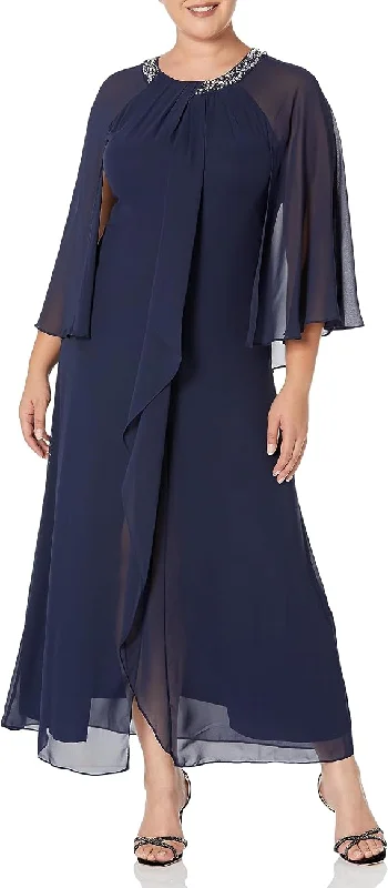 Unique Cocktail Dress SL Fashions 9170679 Long Formal Dress with Capelet