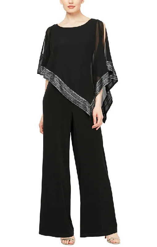 Majestic Ball Gown SL Fashions 9177331 Asymmetrical Cape Jumpsuit