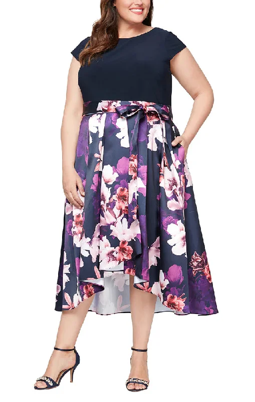 Modest Chiffon Dress SL Fashions 9459256 Plus Size Printed Skirt Long Party Dress