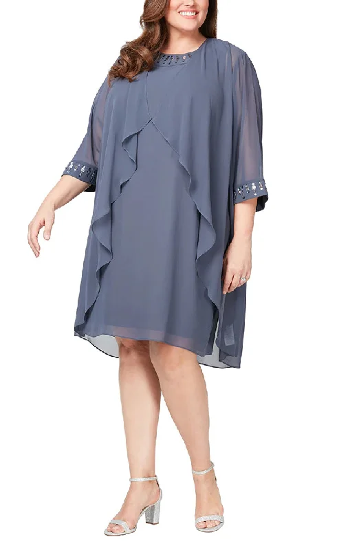 Stylish Taffeta Dress SL Fashions 9470668 Plus Size Jacket Cocktail Dress