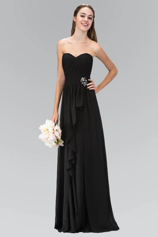Ethereal Formal Gown Strapless Sweetheart Chiffon Formal Long