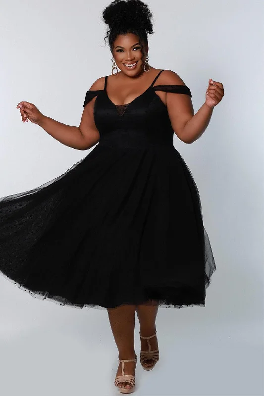 Modest Chiffon Dress Sydneys Closet CE2208 Short Off Shoulder Plus Size Dress Sale