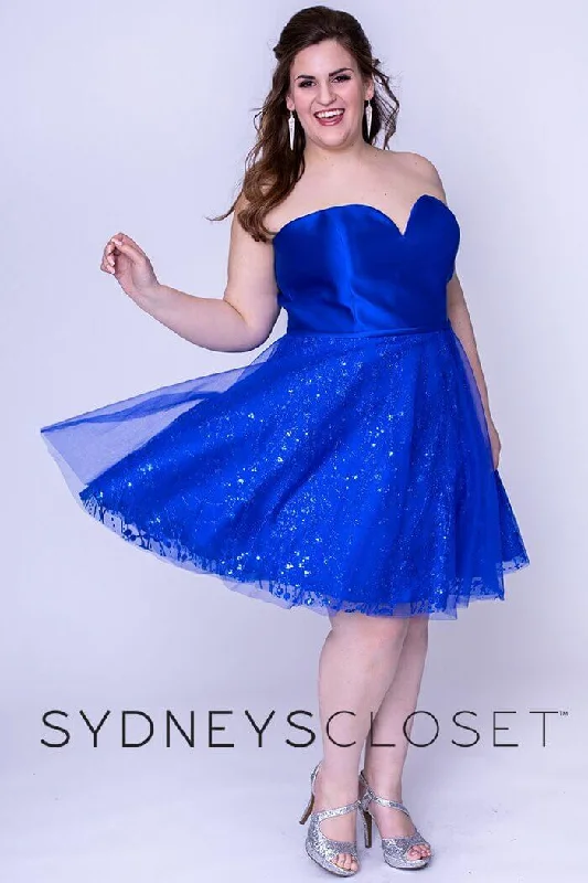 Off-White Gown Sydneys Closet Homecoming Short Plus Size Party Dress