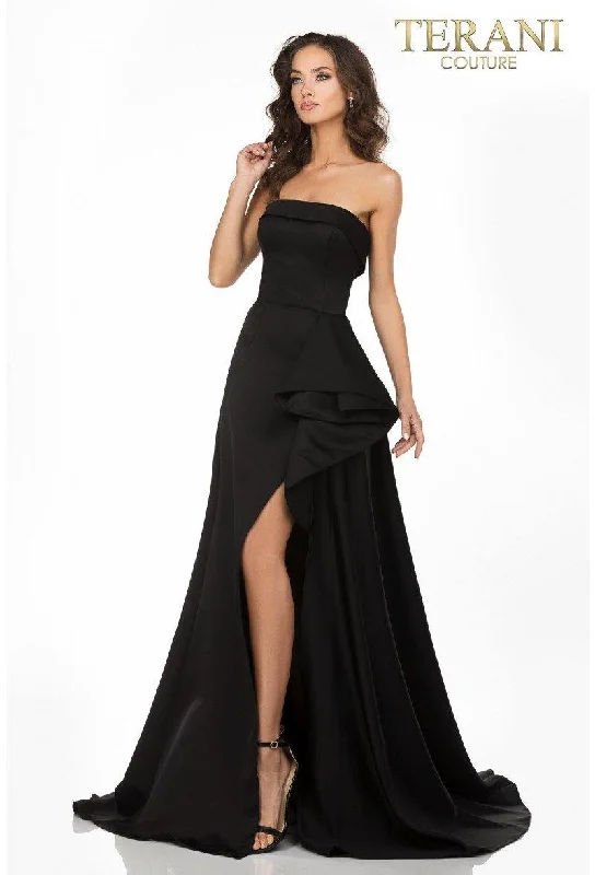 Elegant Organza Dress Terani Couture 2012P1288 Strapless Long Prom Dress Sale